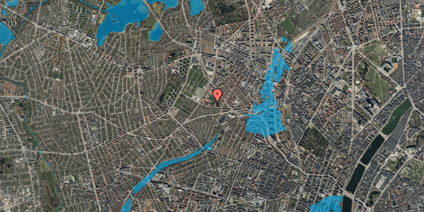 Oversvømmelsesrisiko fra vandløb på Hvidkildevej 26, 1. th, 2400 København NV
