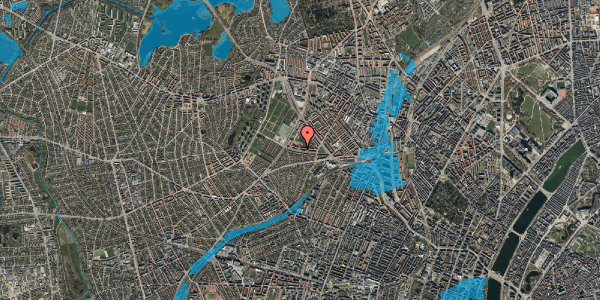 Oversvømmelsesrisiko fra vandløb på Hvidkildevej 32A, st. tv, 2400 København NV