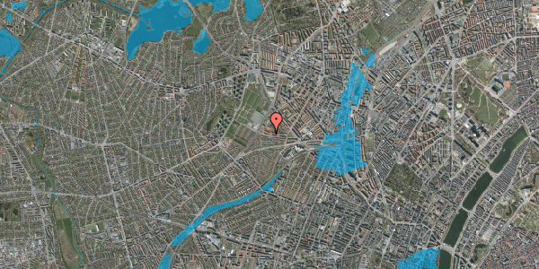 Oversvømmelsesrisiko fra vandløb på Hvidkildevej 36A, 2. tv, 2400 København NV