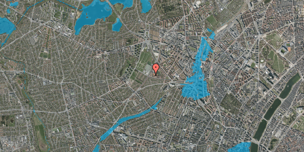 Oversvømmelsesrisiko fra vandløb på Hvidkildevej 54B, st. tv, 2400 København NV