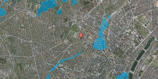 Oversvømmelsesrisiko fra vandløb på Hvidkildevej 95, 2400 København NV