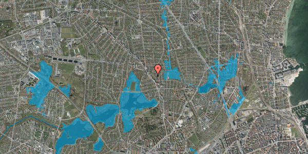 Oversvømmelsesrisiko fra vandløb på Hvidkløvervej 9, 2400 København NV