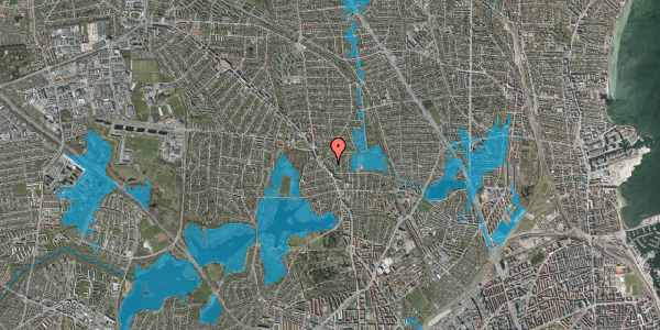 Oversvømmelsesrisiko fra vandløb på Hvidkløvervej 11, 2400 København NV