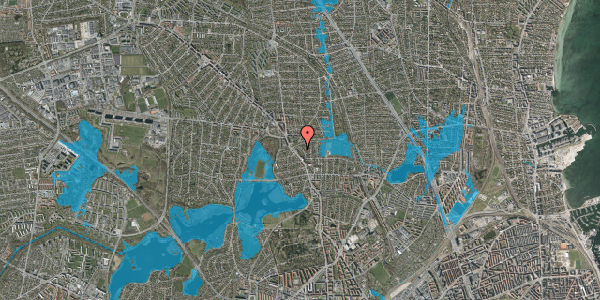 Oversvømmelsesrisiko fra vandløb på Hvidkløvervej 13, 2400 København NV