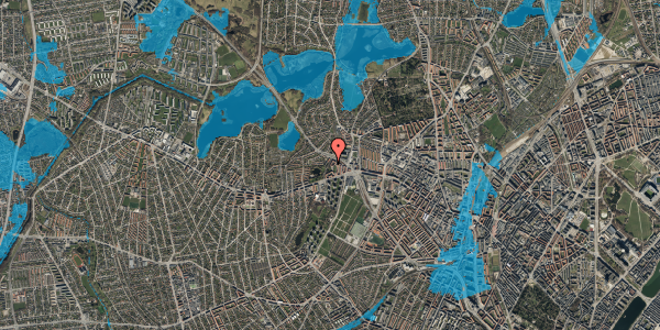 Oversvømmelsesrisiko fra vandløb på Hyrdevangen 28, 2. tv, 2700 Brønshøj