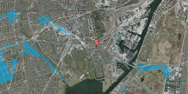 Oversvømmelsesrisiko fra vandløb på Händelsvej 9, 1. tv, 2450 København SV