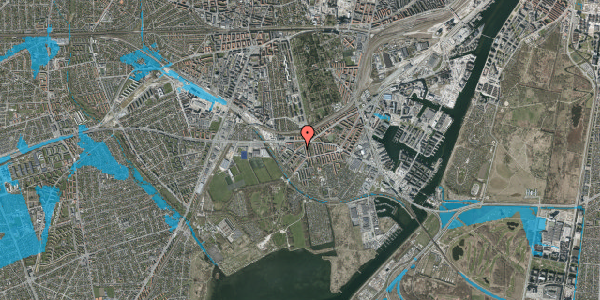 Oversvømmelsesrisiko fra vandløb på Händelsvej 19, 1. th, 2450 København SV