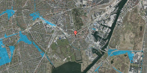 Oversvømmelsesrisiko fra vandløb på Händelsvej 20, 1. th, 2450 København SV
