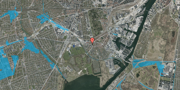Oversvømmelsesrisiko fra vandløb på Händelsvej 23, st. tv, 2450 København SV