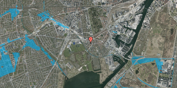 Oversvømmelsesrisiko fra vandløb på Händelsvej 35, 1. th, 2450 København SV