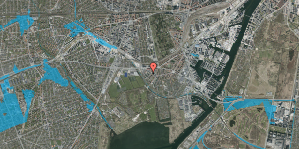 Oversvømmelsesrisiko fra vandløb på Händelsvej 38, 1. tv, 2450 København SV