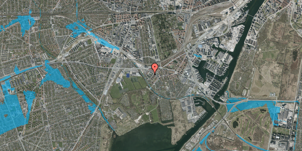Oversvømmelsesrisiko fra vandløb på Händelsvej 44, 1. tv, 2450 København SV
