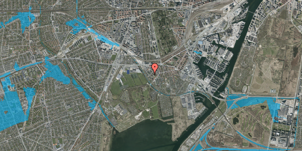 Oversvømmelsesrisiko fra vandløb på Händelsvej 49, st. th, 2450 København SV