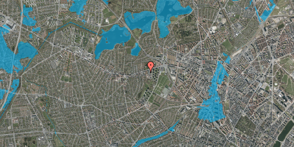Oversvømmelsesrisiko fra vandløb på Højenhald 13, 2. tv, 2700 Brønshøj
