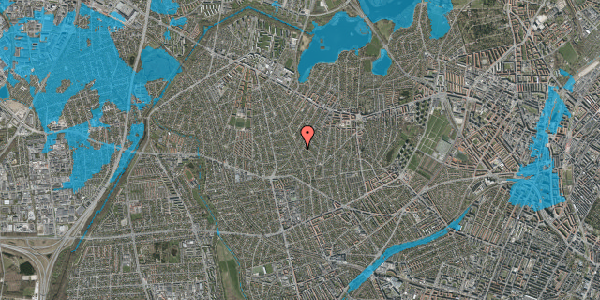 Oversvømmelsesrisiko fra vandløb på Højstrupvej 84, 2700 Brønshøj