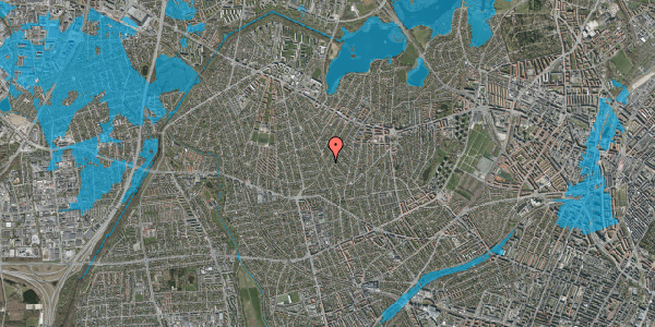 Oversvømmelsesrisiko fra vandløb på Højstrupvej 86B, 2700 Brønshøj