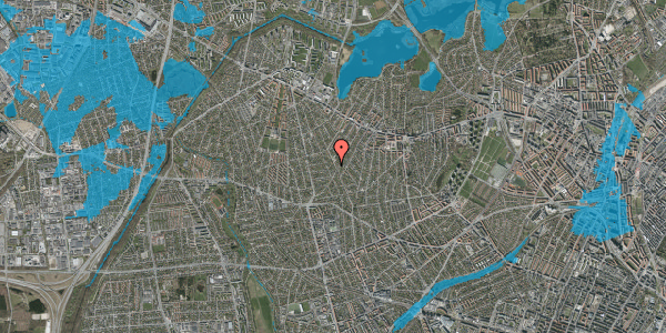 Oversvømmelsesrisiko fra vandløb på Højstrupvej 101, 2700 Brønshøj