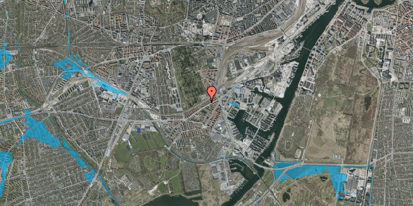 Oversvømmelsesrisiko fra vandløb på Hørdumsgade 27, st. tv, 2450 København SV