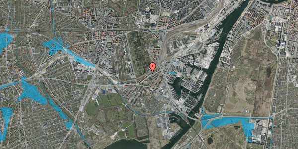 Oversvømmelsesrisiko fra vandløb på Hørdumsgade 43, st. tv, 2450 København SV