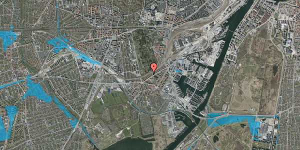Oversvømmelsesrisiko fra vandløb på Hørdumsgade 55, 1. th, 2450 København SV