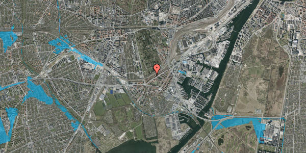 Oversvømmelsesrisiko fra vandløb på Hørdumsgade 57, st. tv, 2450 København SV