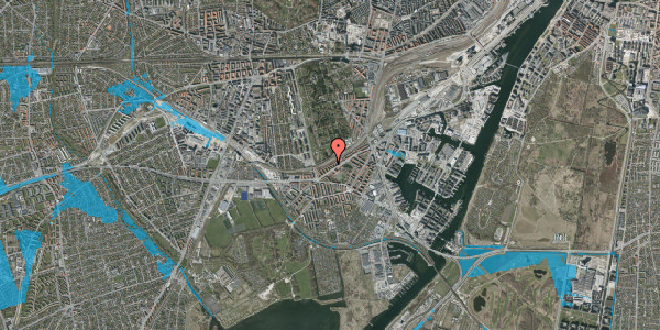 Oversvømmelsesrisiko fra vandløb på Hørdumsgade 63, 1. tv, 2450 København SV