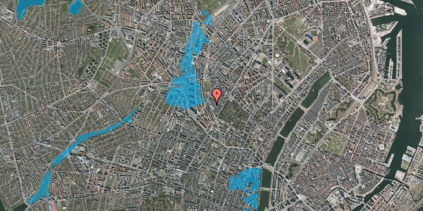 Oversvømmelsesrisiko fra vandløb på Hørsholmsgade 22G, 1. tv, 2200 København N