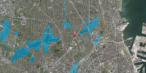 Oversvømmelsesrisiko fra vandløb på Håndværkerhaven 8, 1. th, 2400 København NV