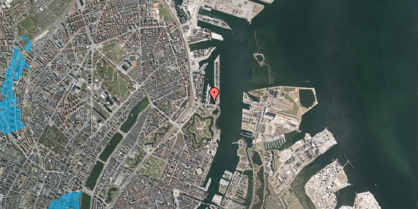 Oversvømmelsesrisiko fra vandløb på Indiakaj 9, 3. 1, 2100 København Ø