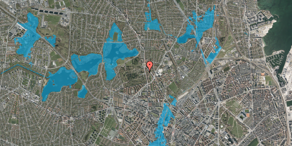 Oversvømmelsesrisiko fra vandløb på Jacob Lindbergs Vej 1, 1. mf, 2400 København NV