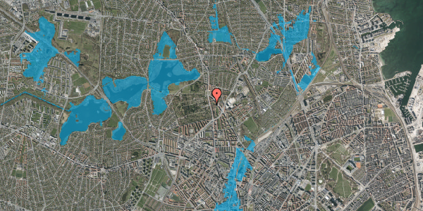 Oversvømmelsesrisiko fra vandløb på Jacob Lindbergs Vej 2, st. tv, 2400 København NV