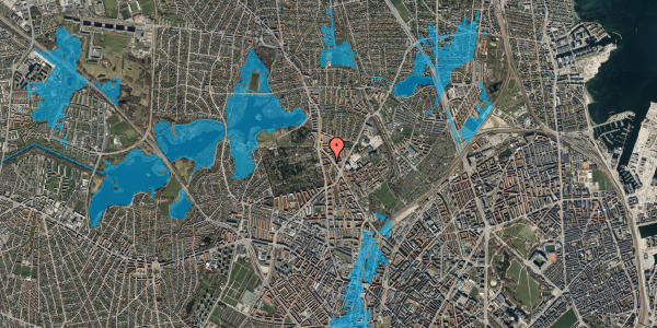 Oversvømmelsesrisiko fra vandløb på Jacob Lindbergs Vej 8, st. tv, 2400 København NV