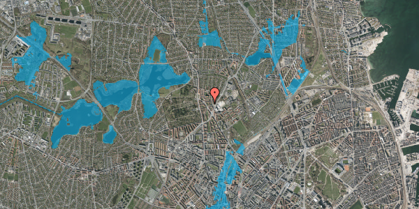 Oversvømmelsesrisiko fra vandløb på Jacob Lindbergs Vej 13, st. tv, 2400 København NV