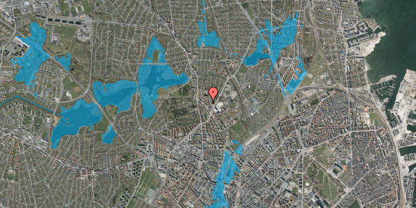 Oversvømmelsesrisiko fra vandløb på Jacob Lindbergs Vej 17, st. tv, 2400 København NV