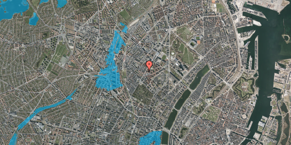 Oversvømmelsesrisiko fra vandløb på Jagtvej 72, 3. tv, 2200 København N