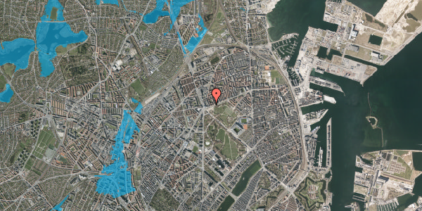 Oversvømmelsesrisiko fra vandløb på Jagtvej 179, st. th, 2100 København Ø