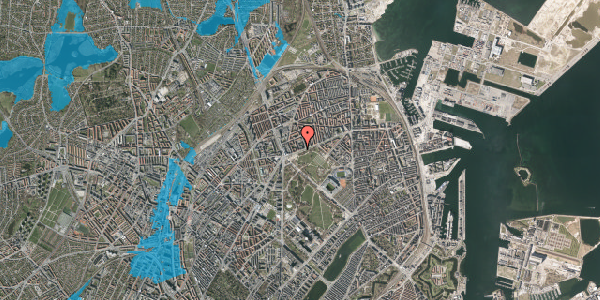 Oversvømmelsesrisiko fra vandløb på Jagtvej 183A, st. 4, 2100 København Ø