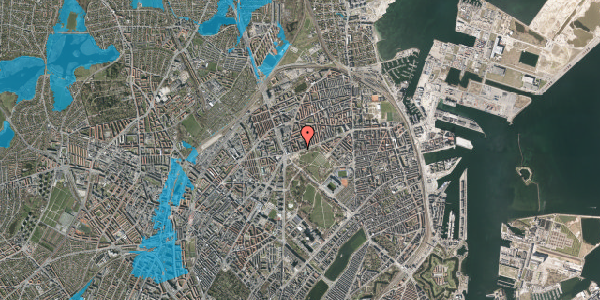 Oversvømmelsesrisiko fra vandløb på Jagtvej 183, 3. th, 2100 København Ø