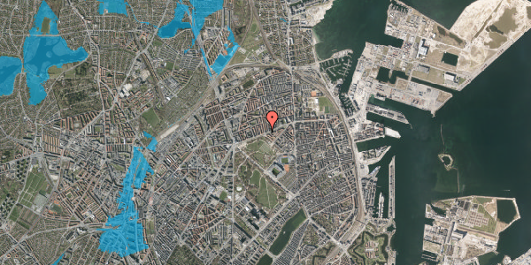Oversvømmelsesrisiko fra vandløb på Jagtvej 197, 2. th, 2100 København Ø