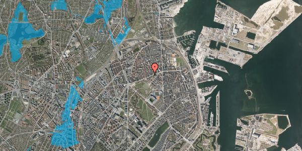 Oversvømmelsesrisiko fra vandløb på Jagtvej 207, 3. th, 2100 København Ø