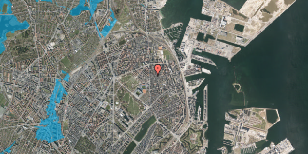 Oversvømmelsesrisiko fra vandløb på Jellingegade 2, 4. tv, 2100 København Ø