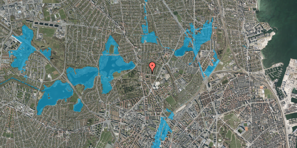 Oversvømmelsesrisiko fra vandløb på Jeppes Allé 2, st. th, 2400 København NV
