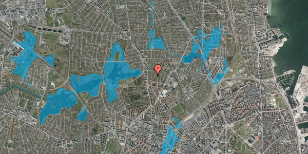 Oversvømmelsesrisiko fra vandløb på Jeppes Allé 9, 1. , 2400 København NV