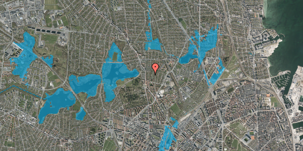 Oversvømmelsesrisiko fra vandløb på Jeppes Allé 13, 2400 København NV