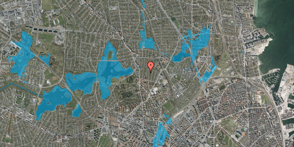 Oversvømmelsesrisiko fra vandløb på Jeppes Allé 16, 2400 København NV