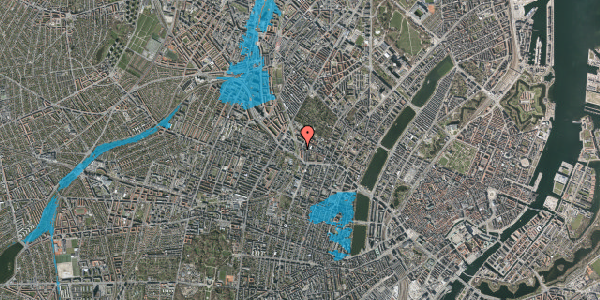 Oversvømmelsesrisiko fra vandløb på Jesper Brochmands Gade 17, 1. th, 2200 København N