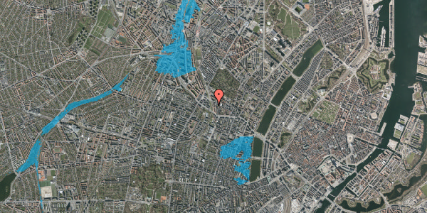 Oversvømmelsesrisiko fra vandløb på Jesper Brochmands Gade 17, 4. tv, 2200 København N