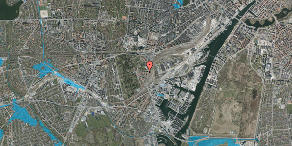 Oversvømmelsesrisiko fra vandløb på Johan Kellers Vej 5, 1. tv, 2450 København SV