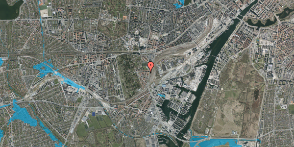 Oversvømmelsesrisiko fra vandløb på Johan Kellers Vej 7, st. tv, 2450 København SV