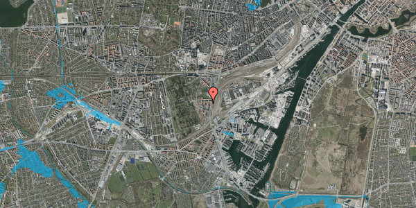 Oversvømmelsesrisiko fra vandløb på Johan Kellers Vej 9, 4. th, 2450 København SV